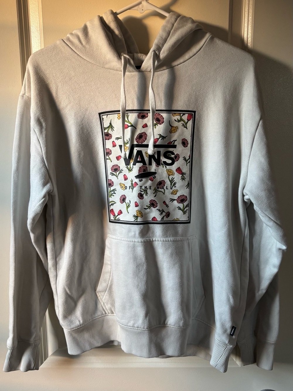Vans White Floral Logo Pullover Hoodie